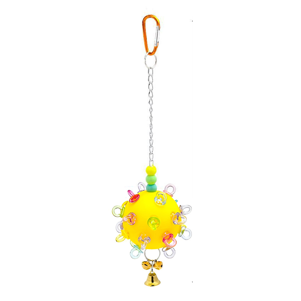 Durable Acrylic Parrot Toy With Bells & Rings For Small Birds
