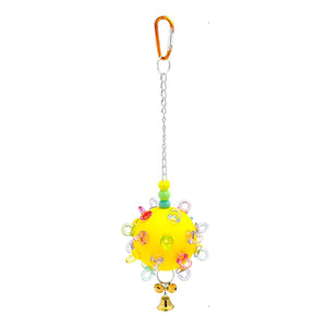 Durable Acrylic Parrot Toy With Bells & Rings For Small Birds