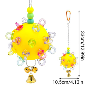 Durable Acrylic Parrot Toy With Bells & Rings For Small Birds