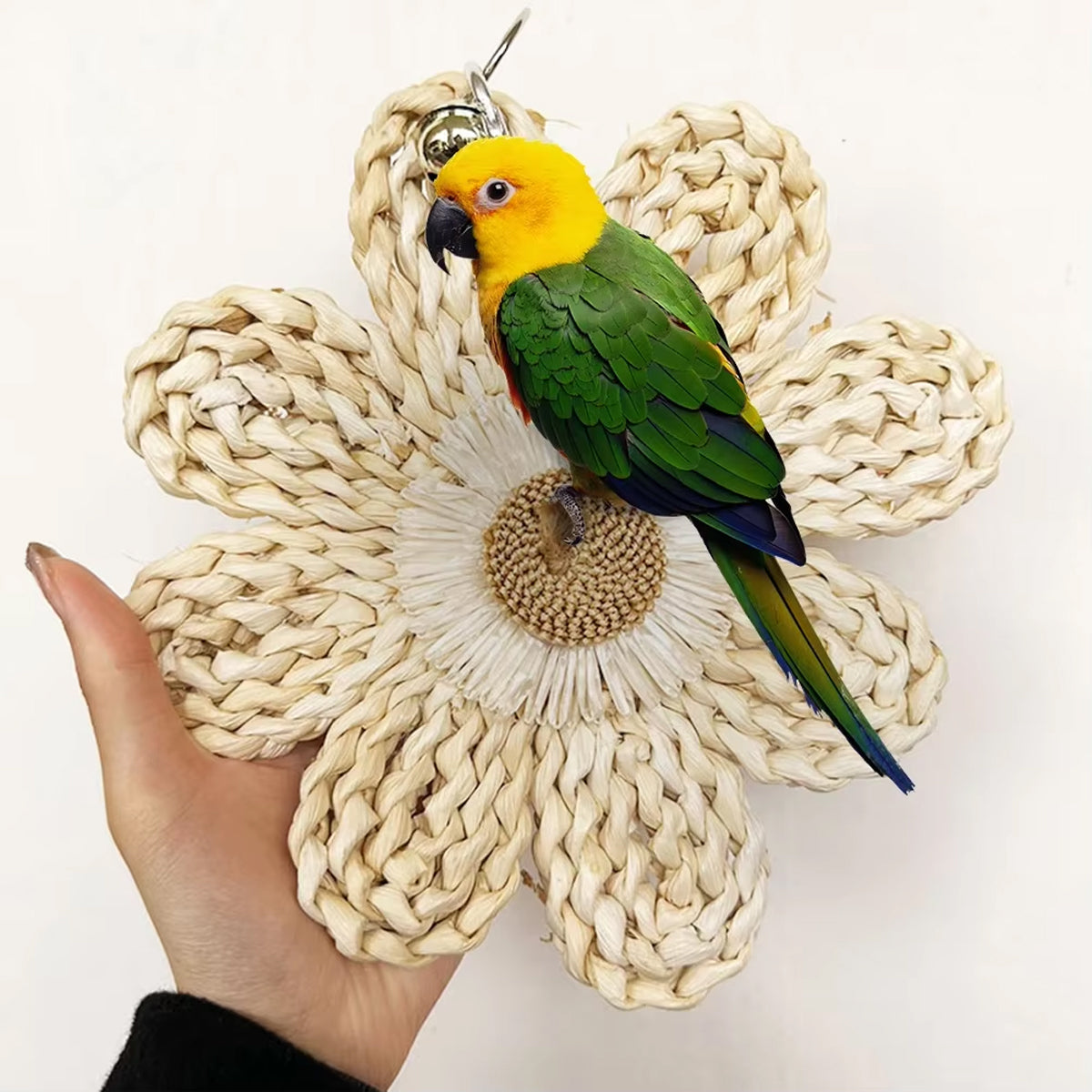 Parrot Chew Toy Natural Corn Husk Flower Hanging Toy