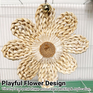 Parrot Chew Toy Natural Corn Husk Flower Hanging Toy
