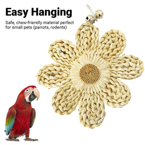 Parrot Chew Toy Natural Corn Husk Flower Hanging Toy