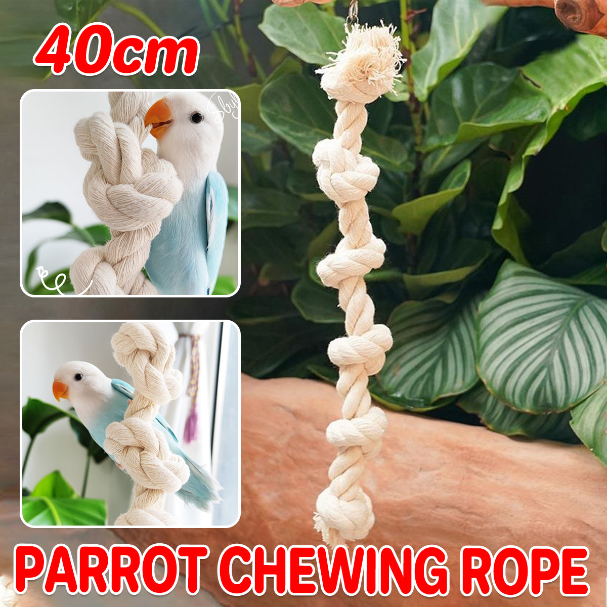 Parrot Climbing Rope Toy Durable Hemp Rope Bird Toy