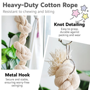 Parrot Climbing Rope Toy Durable Hemp Rope Bird Toy