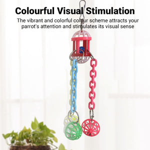 Plastic Parrot Toy Colourful Hanging Chew And Puzzle Ball For Birds