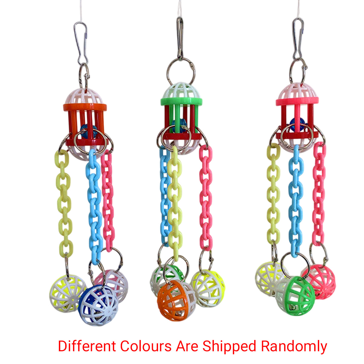 Plastic Parrot Toy Colourful Hanging Chew And Puzzle Ball For Birds
