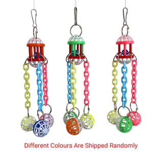 Plastic Parrot Toy Colourful Hanging Chew And Puzzle Ball For Birds