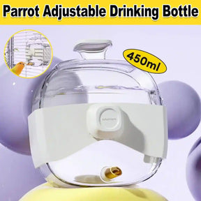 Leakproof bird water feeder with 450ml capacity and automatic no-drip design for bird cages.