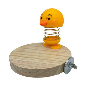 Parrot Bird Toys Wooden Bird Cage Platform With Spring Toy