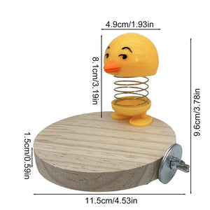 Parrot Bird Toys Wooden Bird Cage Platform With Spring Toy