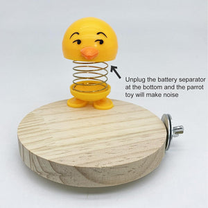 Parrot Bird Toys Wooden Bird Cage Platform With Spring Toy