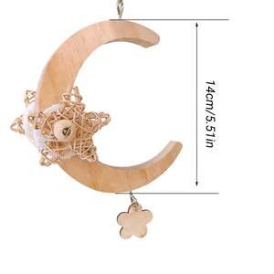 Parrot Moon Swing Wooden Bird Perch Toy