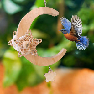 Parrot Moon Swing Wooden Bird Perch Toy