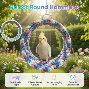 Parrot Hammock Ring Bird Swing Perch