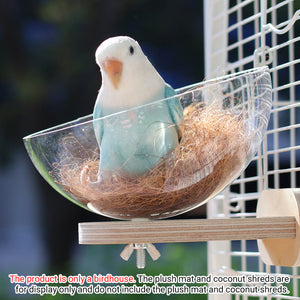 Transparent Bird Nest Capsule Wooden Wall-Mount Design