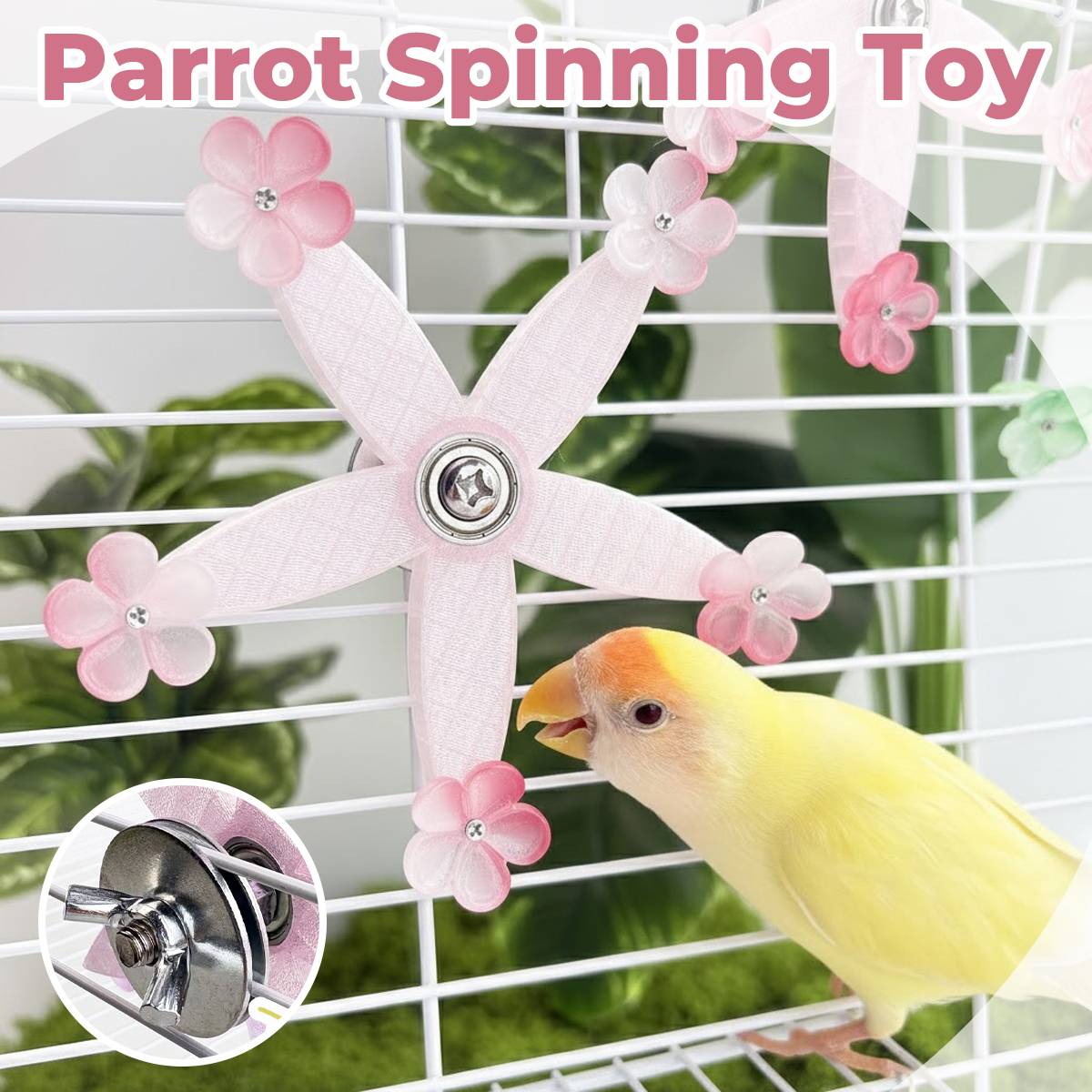 Parrot Spinning Toy 360° Rotating Bird Cage Toy