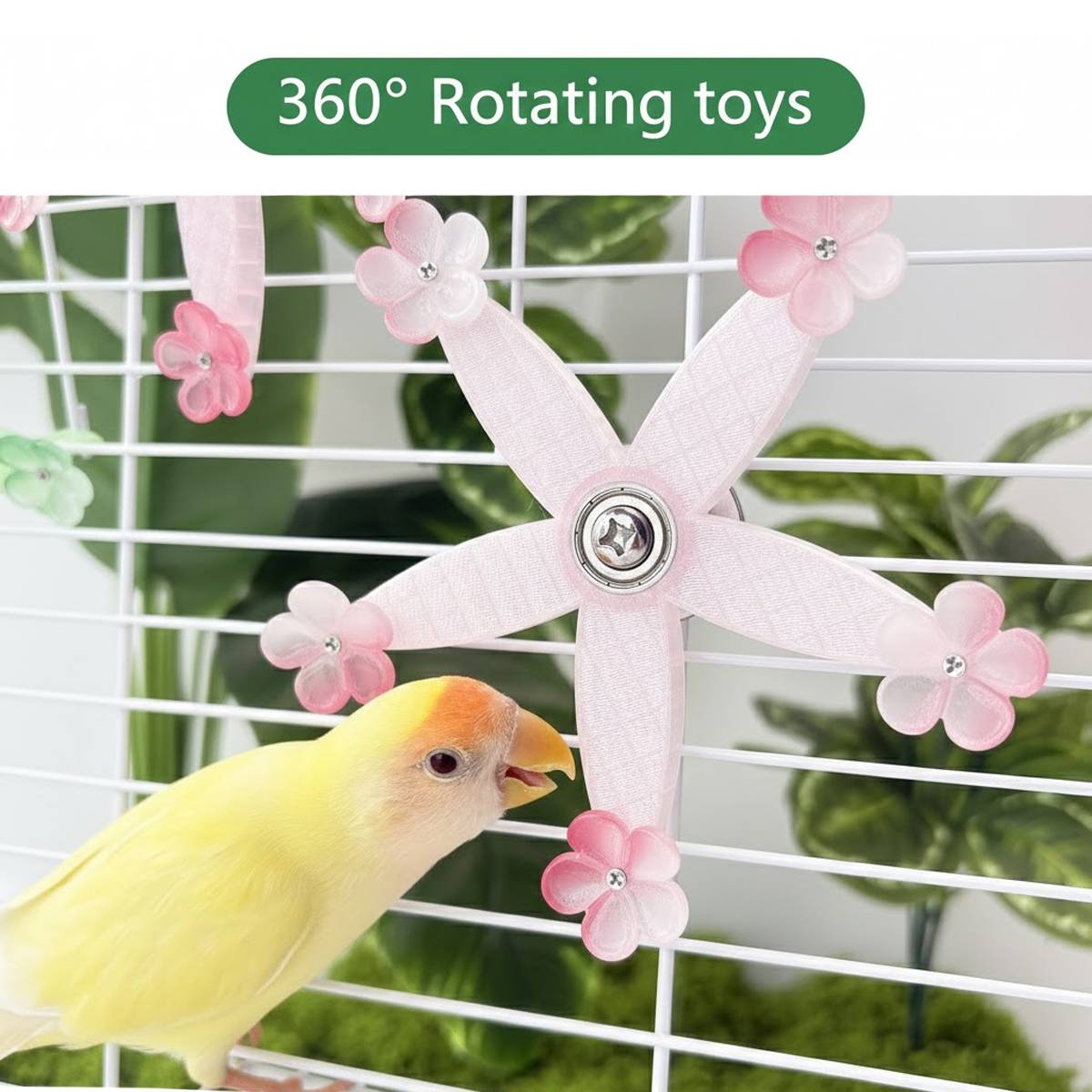 Parrot Spinning Toy 360° Rotating Bird Cage Toy
