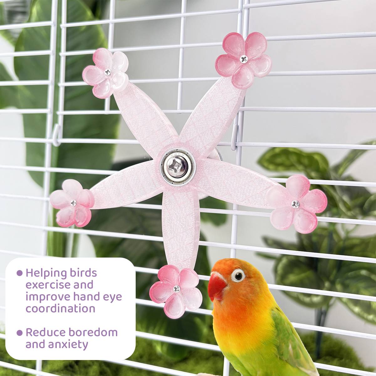 Parrot Spinning Toy 360° Rotating Bird Cage Toy