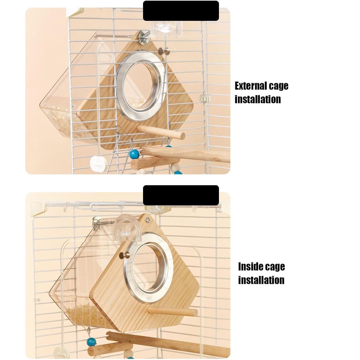 Transparent Bird Breeding Box With Perch
