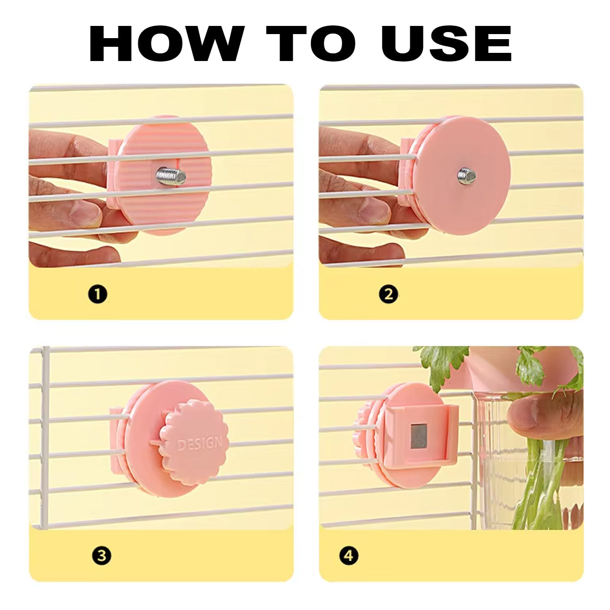 Hydroponic Bird Cage Feeder Cup Fruit & Vegetable Holder