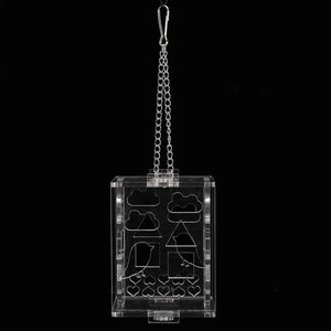 Acrylic Parrot Foraging Toy Hanging Puzzle Feeder Box