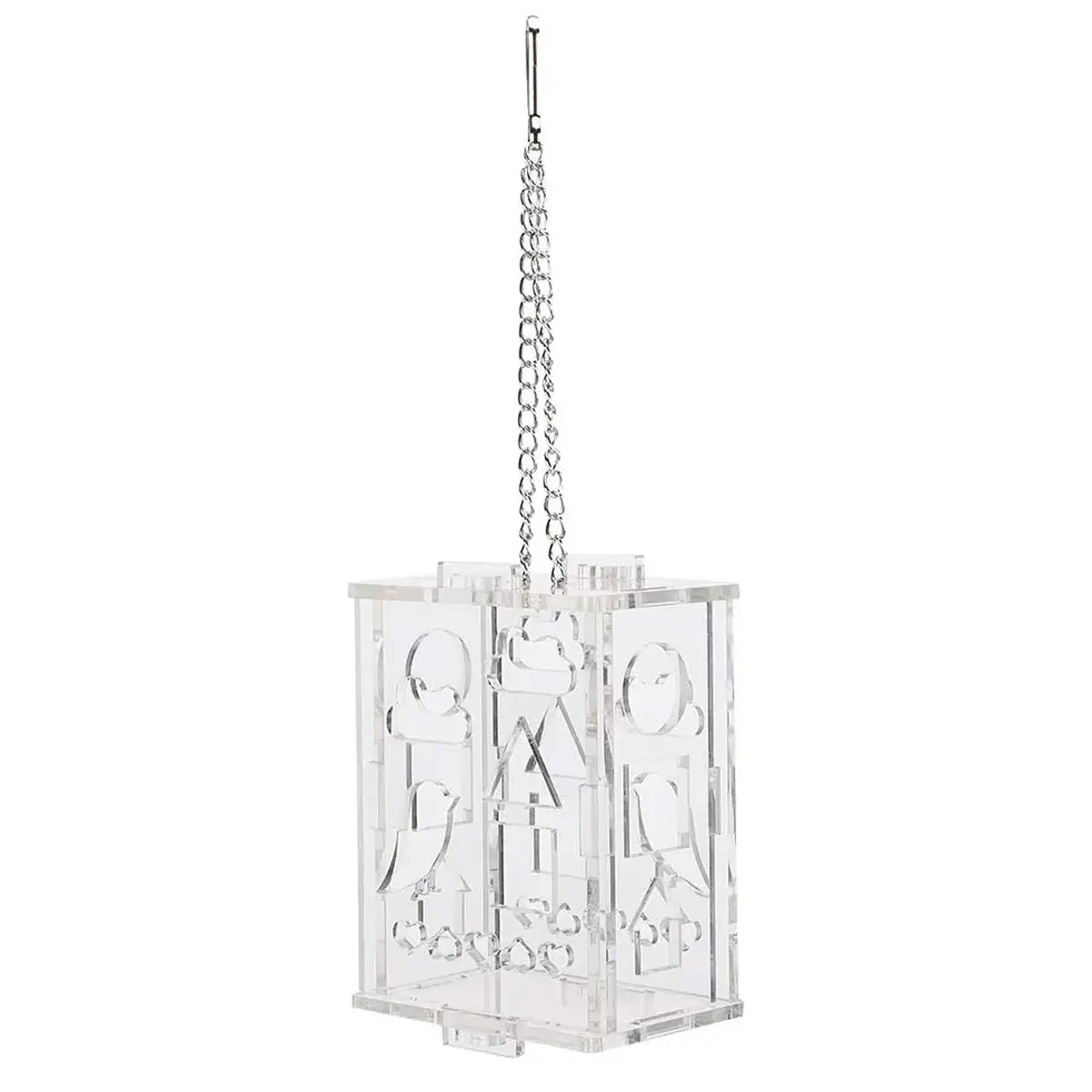 Acrylic Parrot Foraging Toy Hanging Puzzle Feeder Box