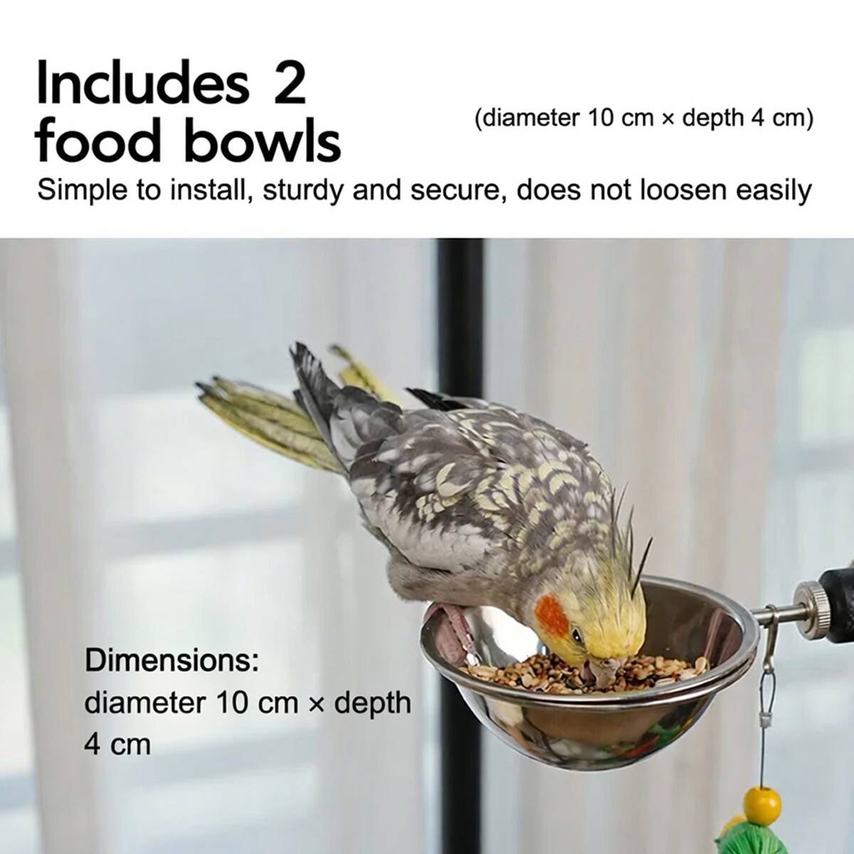 Floor Standing Parrot Bird Stand Multi Level Perch Training Stand with Wheels Stainless Steel Tray