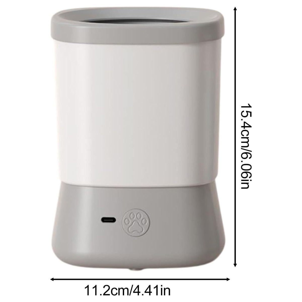 Grey Automatic Pet Paw Cleaner with Rotating Brush