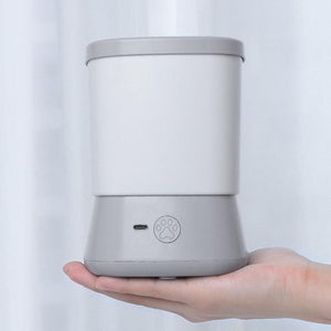 Grey Automatic Pet Paw Cleaner with Rotating Brush