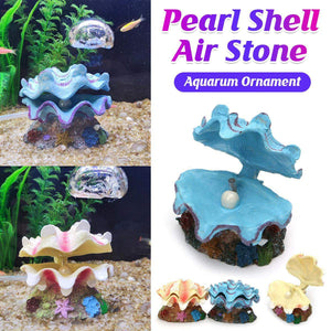 animated clam shell aquarium decoration with air pump function in blue resin