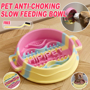 Slow Feeding Dog Bowl  Anti-Choking Silicone Pet Bowl
