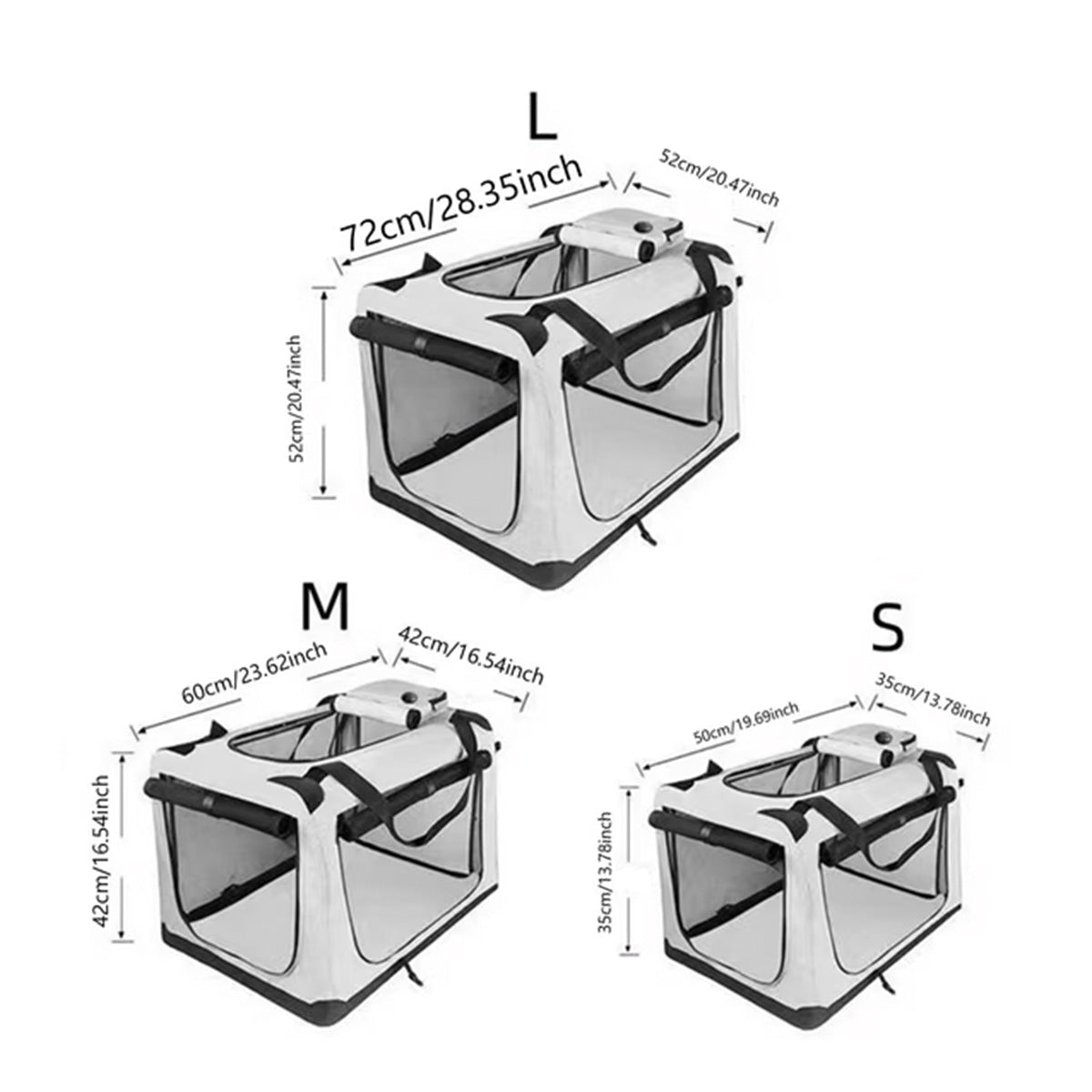 Car Dog Crate - Large Foldable Travel Kennel for Dogs