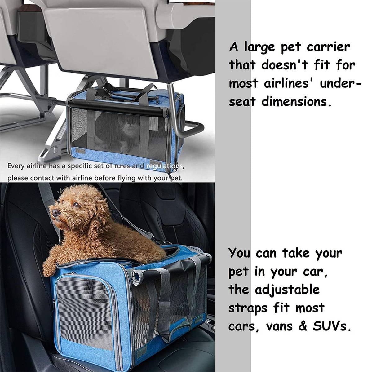 Cat Carrier Backpack - Foldable Breathable Pet Travel Bag