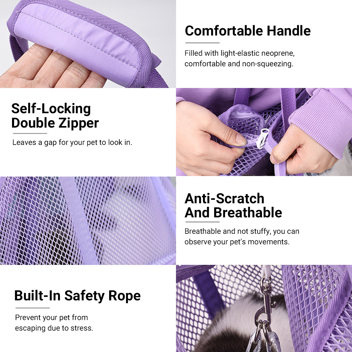 Portable Pet Shoulder Carrier Bag with Breathable Mesh