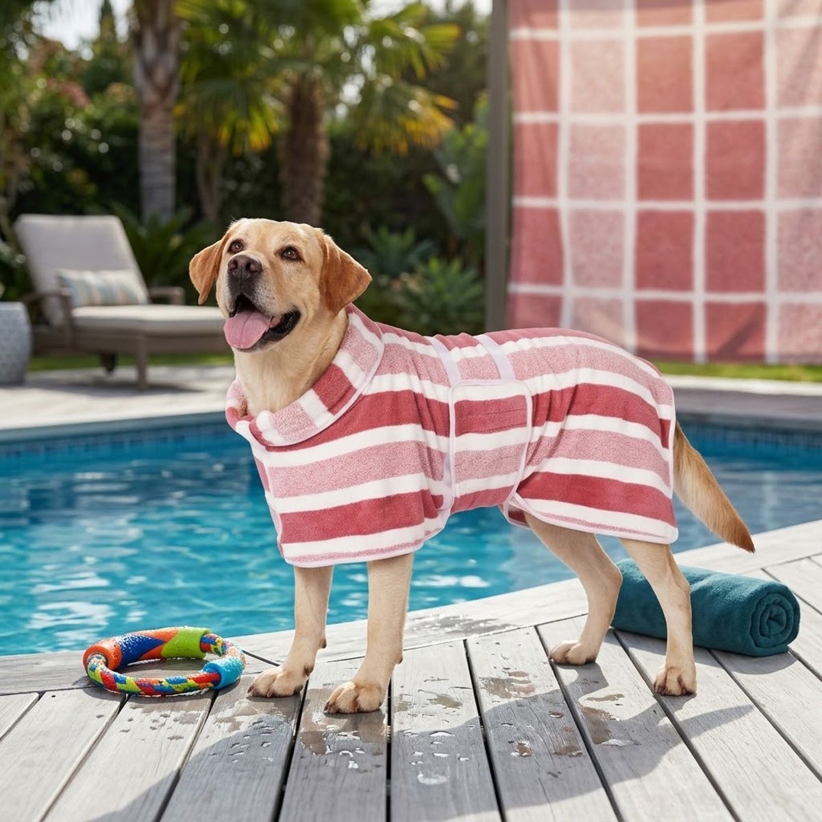 XL Quick-Drying Dog Bathrobe with Adjustable Band