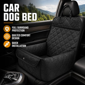 Black Quilted Dog Car Seat for Small Pets