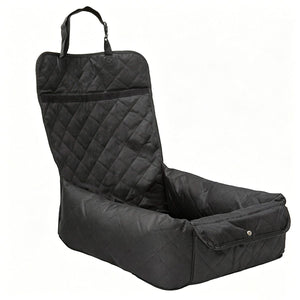 Black Quilted Dog Car Seat for Small Pets