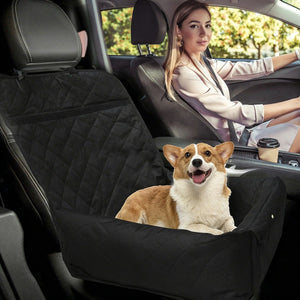 Black Quilted Dog Car Seat for Small Pets