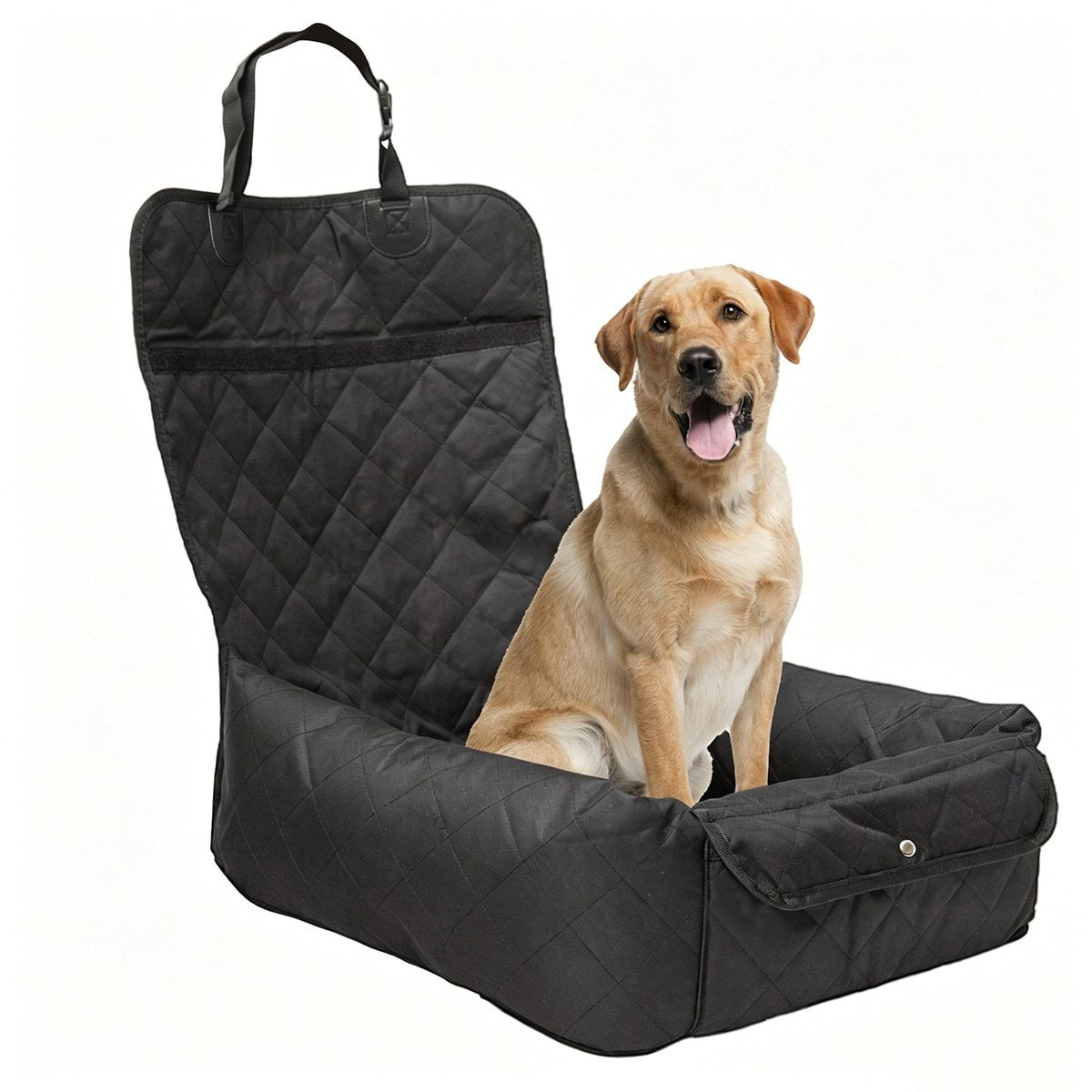 Black Quilted Dog Car Seat for Small Pets