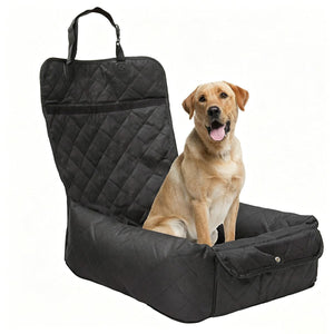 Black Quilted Dog Car Seat for Small Pets