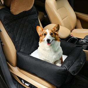 Black Quilted Dog Car Seat for Small Pets