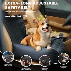 Black Quilted Dog Car Seat for Small Pets