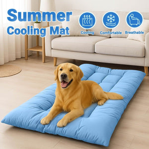 Blue 120cm Dog Cooling Mat for Summer Rest