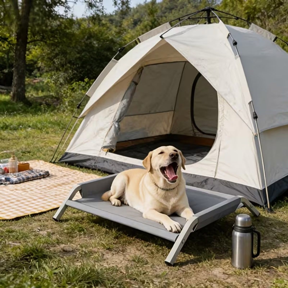 Large Elevated Dog Bed with Breathable Mesh