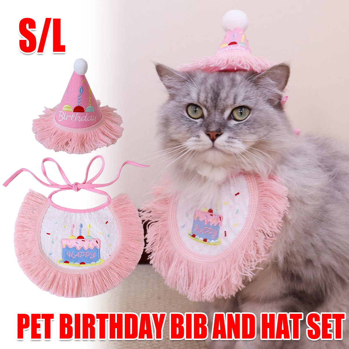 Pet Birthday Outfit Birthday Bib And Hat Set