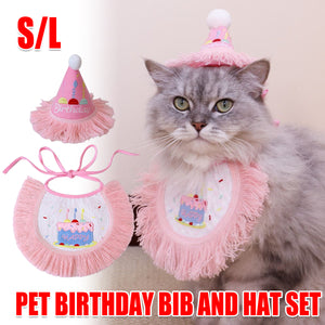 Pet Birthday Outfit Birthday Bib And Hat Set