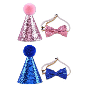 Pet Birthday Hat Sequin Party Hat With Bow Tie