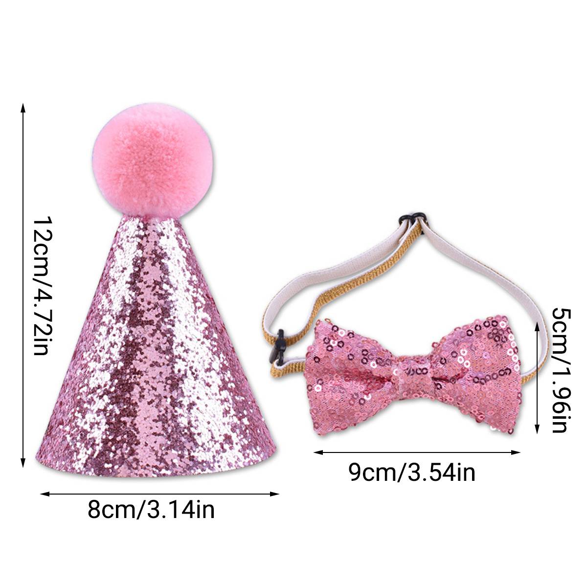 Pet Birthday Hat Sequin Party Hat With Bow Tie