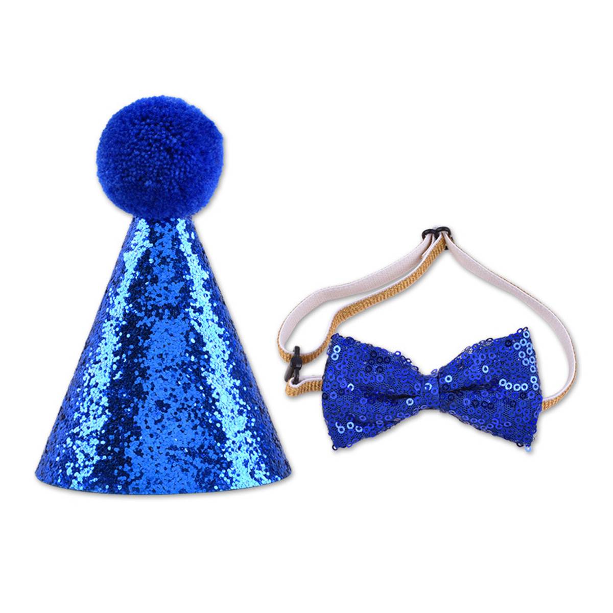 Pet Birthday Hat Sequin Party Hat With Bow Tie