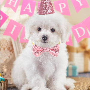 Pet Birthday Hat Sequin Party Hat With Bow Tie